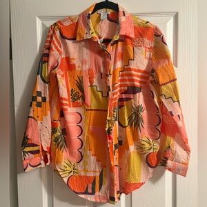 Haute Hippie Tropical color blouse. Small- please see measurements!